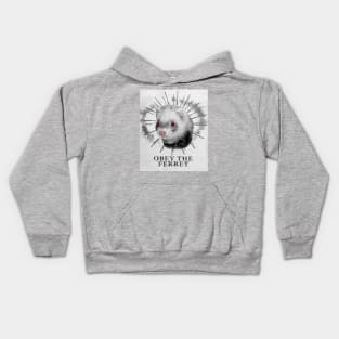 Funny Ferret Design - Obey The Ferret Kids Hoodie